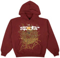 Sp5der Logo Hoodie Maroon