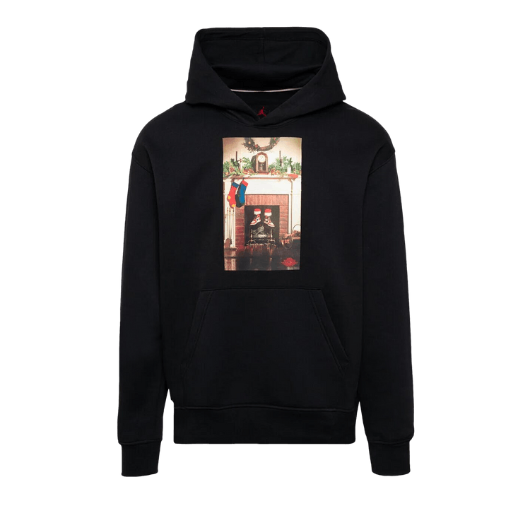 Air Jordan Jumpman Chimney Fleece Pullover Hoodie 'Black/Gym Red'
