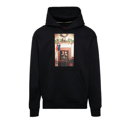 Air Jordan Jumpman Chimney Fleece Pullover Hoodie 'Black/Gym Red'