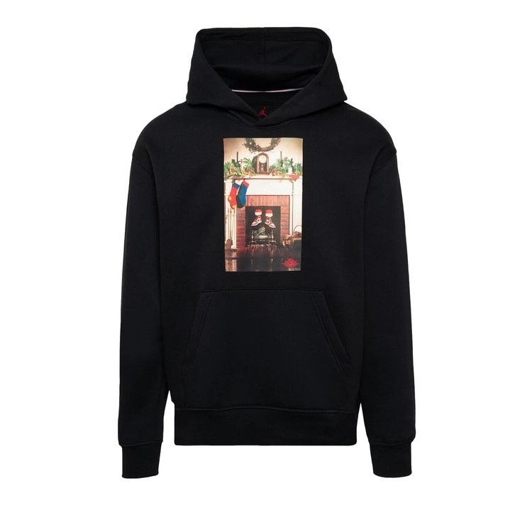 Air Jordan Jumpman Chimney Fleece Pullover Hoodie 'Black/Gym Red'