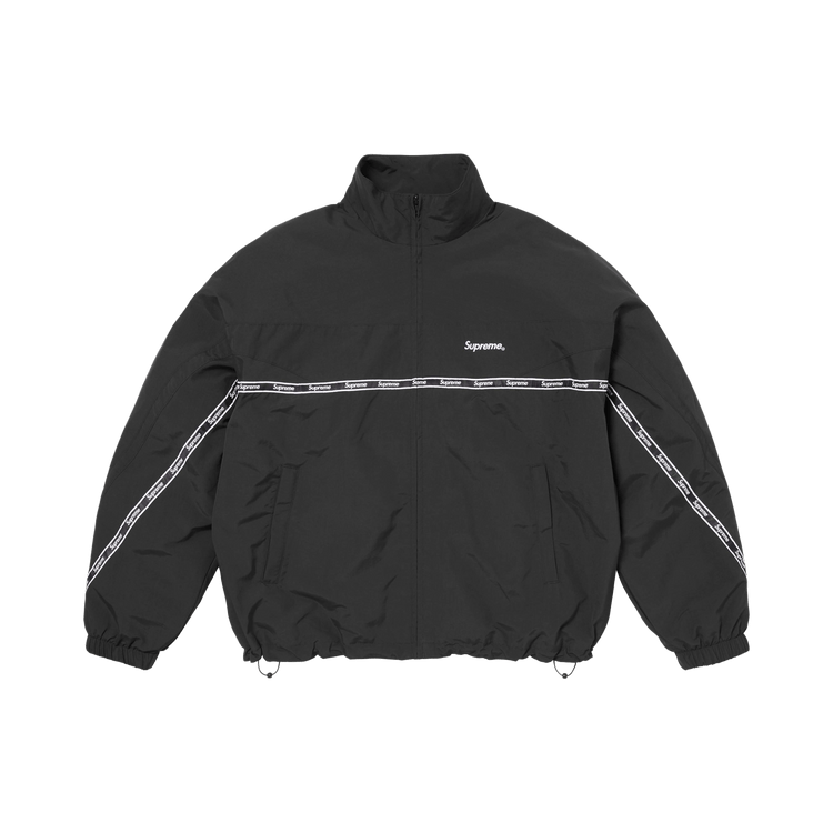 Supreme Logo Taping Track Jacket 'Black'