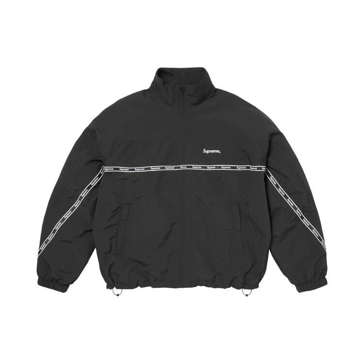 Supreme Logo Taping Track Jacket 'Black'
