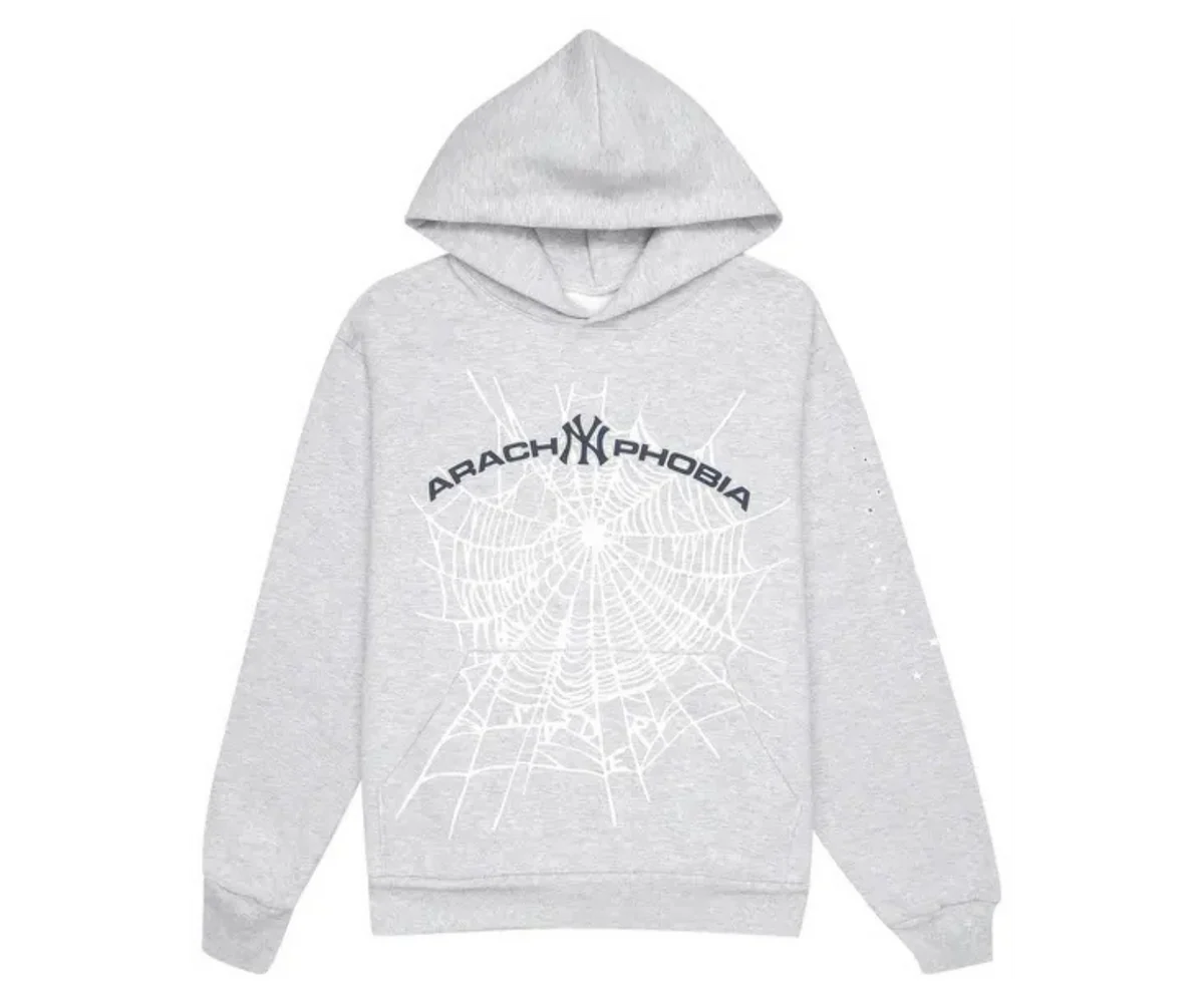 Sp5der Arach NY Phobia Hoodie Ash Grey
