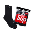 Supreme x Hanes Crew Socks (4 Pack) 'Black'