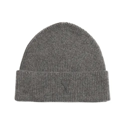 Ami Paris Cashmere Beanie Grey