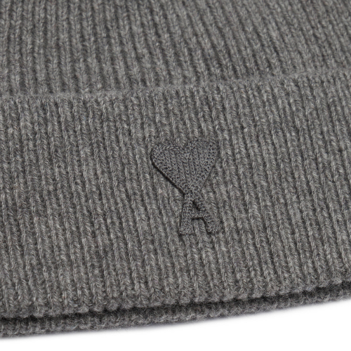 Ami Paris Cashmere Beanie Grey