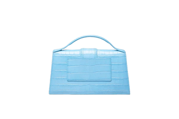 Jacquemus Le grand Bambino Crossbody Strap Handbag Croco Embossed Gradient Blue